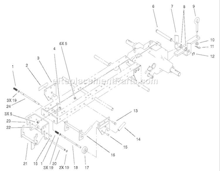 Hitch Assembly Diagram and Parts List for 73450 240000001-240999999 - 2004 Toro Lawn Tractor