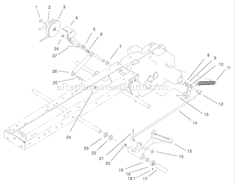Clutch Assembly Diagram and Parts List for 73450 240000001-240999999 - 2004 Toro Lawn Tractor
