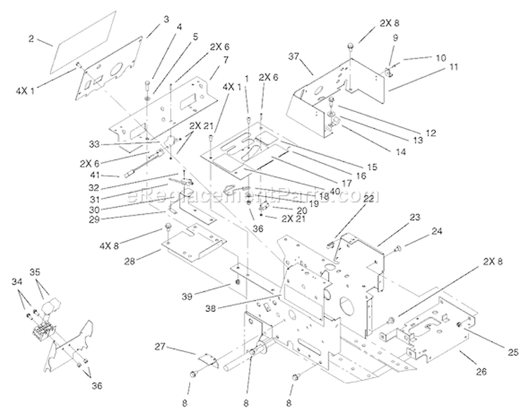 Hoodstand and Console Assembly Diagram and Parts List for 73450 240000001-240999999 - 2004 Toro Lawn Tractor