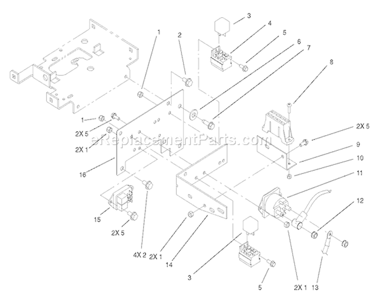 Hoodstand Electrical Mounting Assembly Diagram and Parts List for 73450 240000001-240999999 - 2004 Toro Lawn Tractor