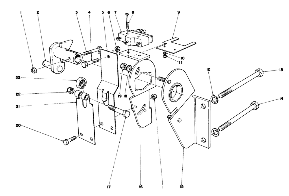 Transmission Interlock Assembly Diagram and Parts List for 30775 400001 - 499999 Toro Lawn Tractor