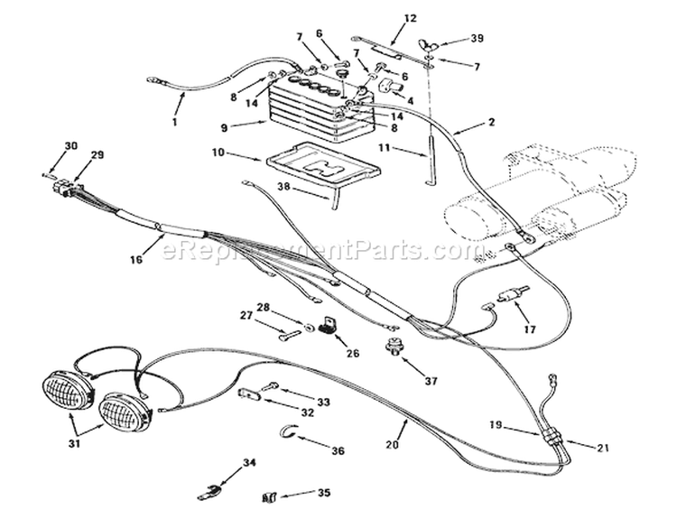 Page M Diagram and Parts List for 73501 39000001-39999999 - 1993 Toro Lawn Tractor