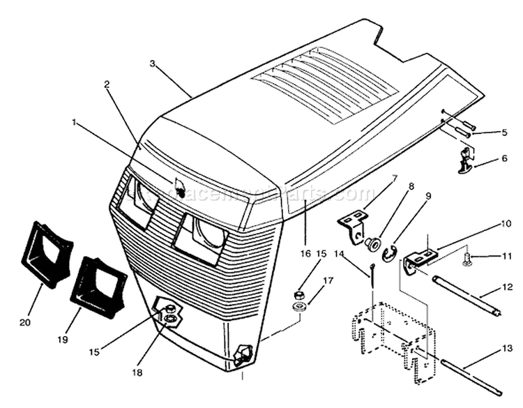 Page U Diagram and Parts List for 73501 49000001-49999999 - 1994 Toro Lawn Tractor