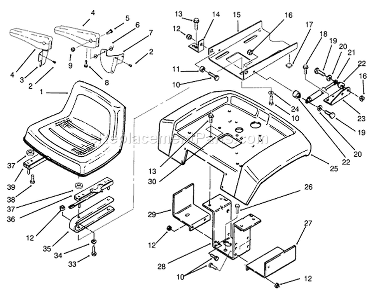 Page AG Diagram and Parts List for 73501 49000001-49999999 - 1994 Toro Lawn Tractor