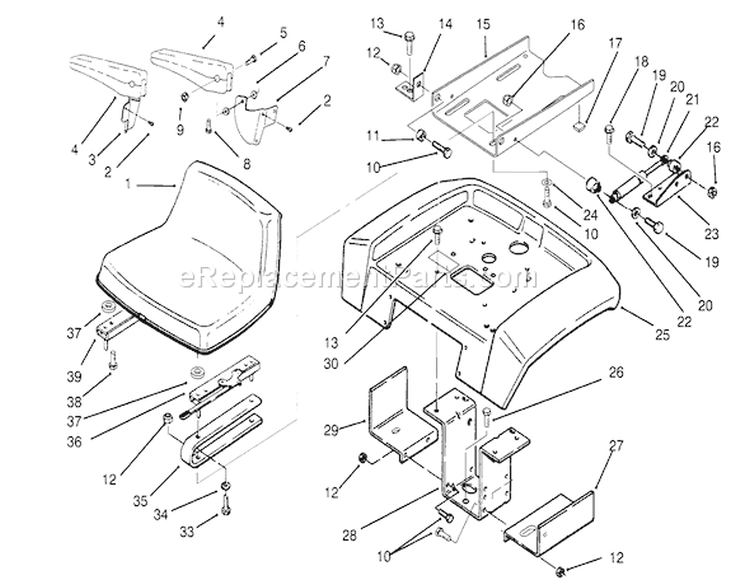 Page AG Diagram and Parts List for 73501 59000412-59002868 - 1995 Toro Lawn Tractor