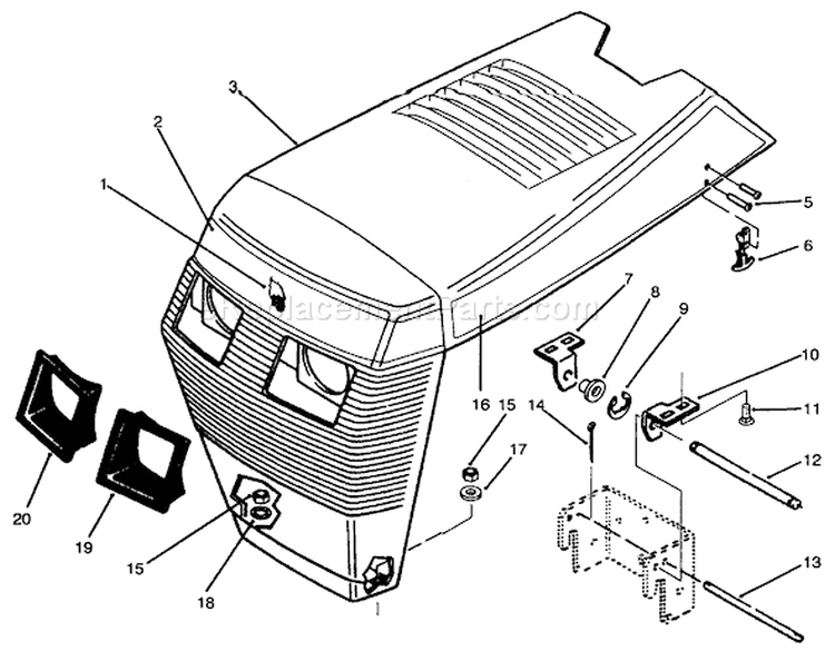 Page W Diagram and Parts List for 73501 69000001-69999999 - 1996 Toro Lawn Tractor