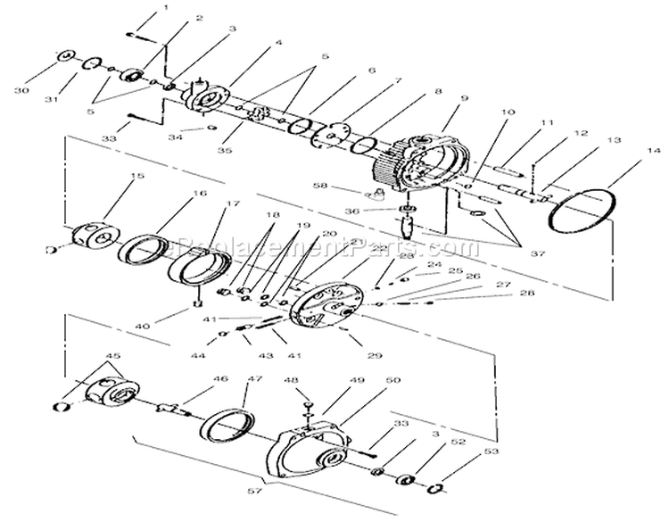 Page F Diagram and Parts List for 73502 7900001-7999999 - 1997 Toro Lawn Tractor
