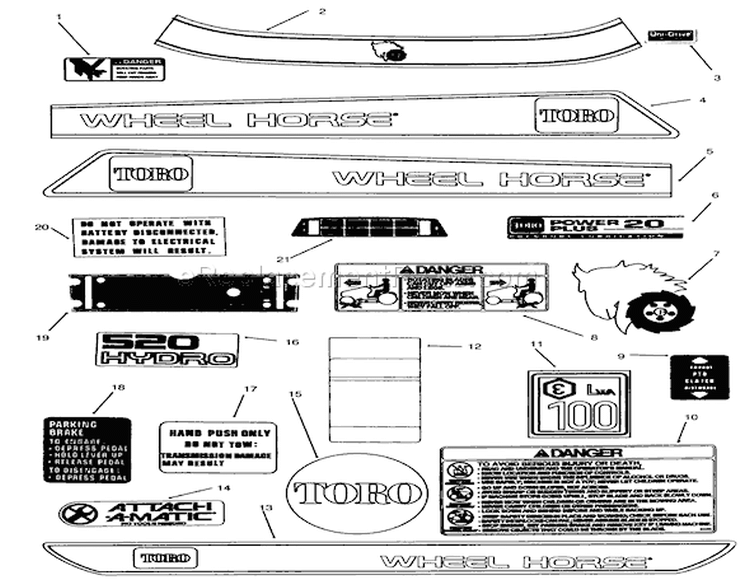 Page L Diagram and Parts List for 73520 4900001-4999999 - 1994 Toro Lawn Tractor
