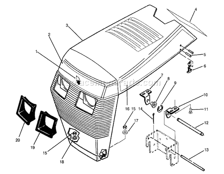 Page U Diagram and Parts List for 73520 4900001-4999999 - 1994 Toro Lawn Tractor