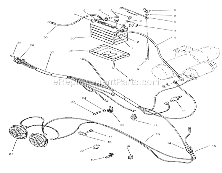 Page B Diagram and Parts List for 73520 5900001-5900177 - 1995 Toro Lawn Tractor