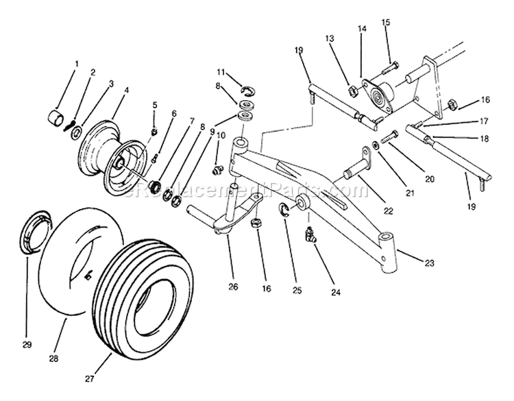 Page T Diagram and Parts List for 73520 5900178-5999999 - 1995 Toro Lawn Tractor