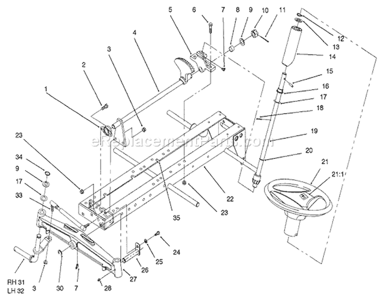 Page M Diagram and Parts List for 73521 7900001-7999999 - 1997 Toro Lawn Tractor