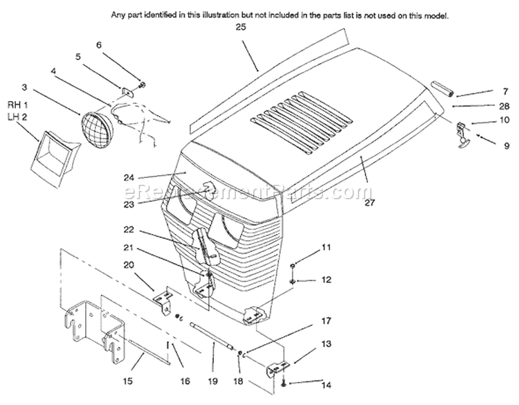 Page T Diagram and Parts List for 73521 7900001-7999999 - 1997 Toro Lawn Tractor