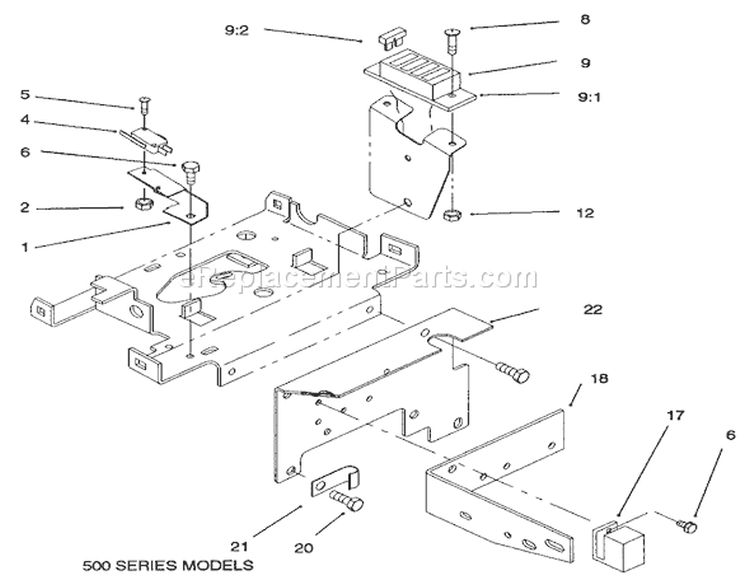 Page U Diagram and Parts List for 73521 7900001-7999999 - 1997 Toro Lawn Tractor