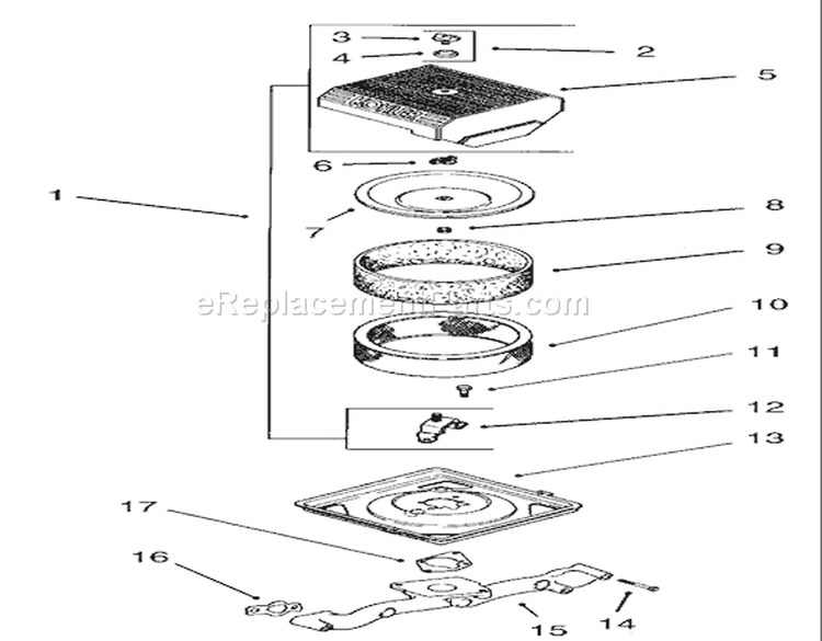 Group 10-Air Intake/Filtration Assembly Diagram and Parts List for 73542 230000001-230999999 - 2003 Toro Lawn Tractor
