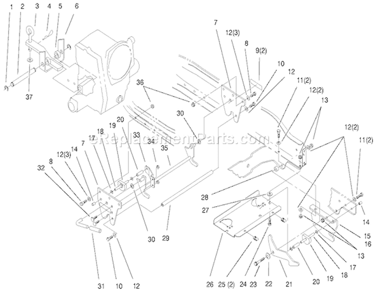 Attach A Matic And Hitch Assembly Diagram and Parts List for 73545 8900001-8999999 - 1998 Toro Lawn Tractor