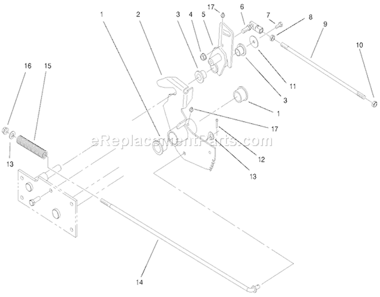 Lower Parking Brake Assembly Diagram and Parts List for 73545 8900001-8999999 - 1998 Toro Lawn Tractor