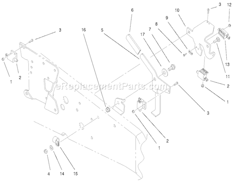 Upper Parking Brake Assembly Diagram and Parts List for 73545 8900001-8999999 - 1998 Toro Lawn Tractor