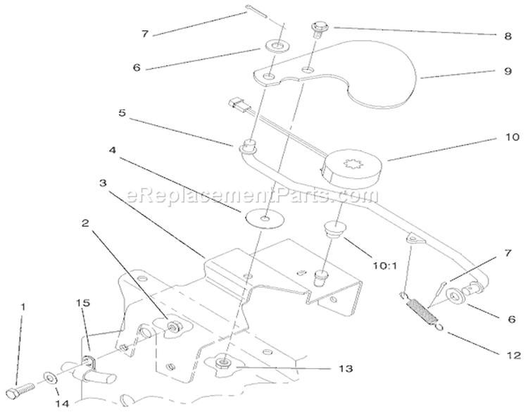 Cruise Control Assembly Diagram and Parts List for 73545 8900001-8999999 - 1998 Toro Lawn Tractor