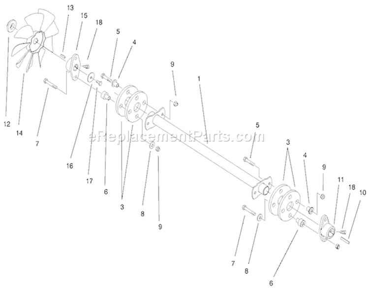 Drive Shaft Assembly Diagram and Parts List for 73545 8900001-8999999 - 1998 Toro Lawn Tractor