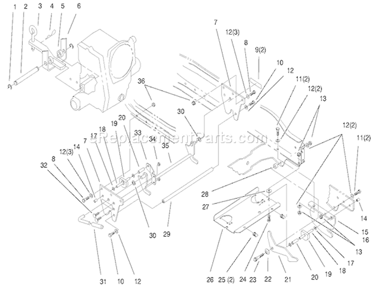 Attach-A-Matic and Hitch Diagram and Parts List for 73551 8900001-8999999 - 1998 Toro Lawn Tractor