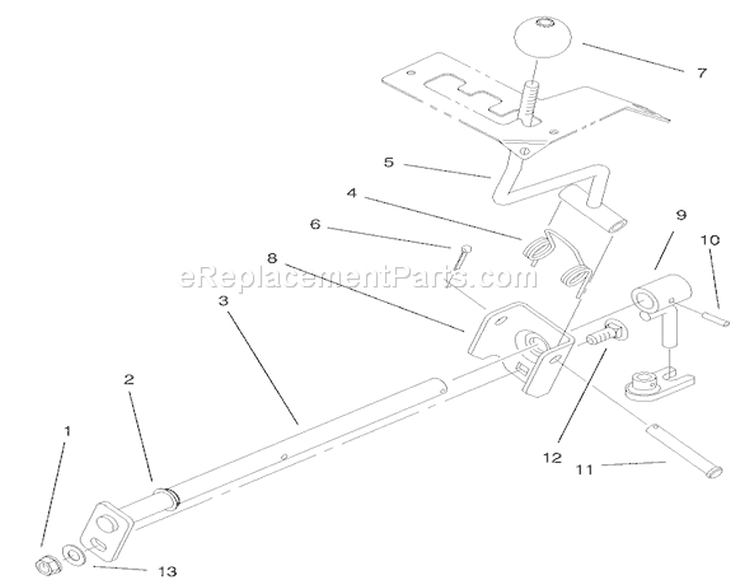 Hi-Lo Shift Assembly Diagram and Parts List for 73551 8900001-8999999 - 1998 Toro Lawn Tractor