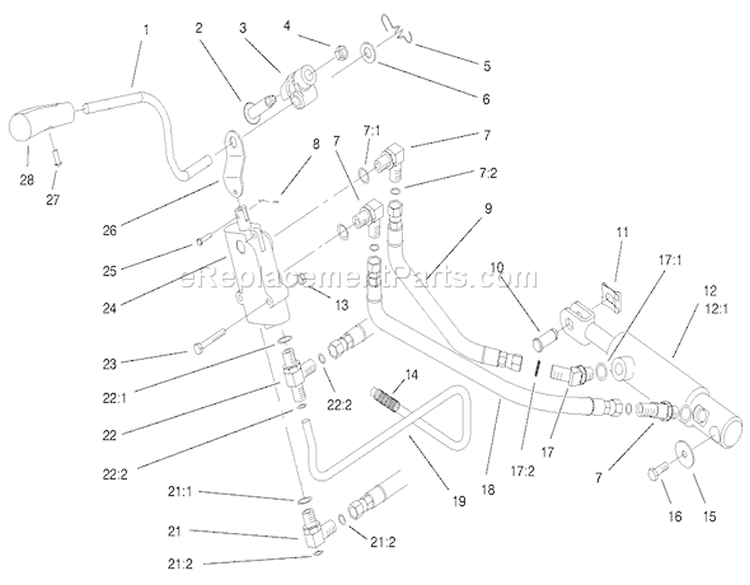 Hydro Lift Upper Assembly Diagram and Parts List for 73551 8900001-8999999 - 1998 Toro Lawn Tractor