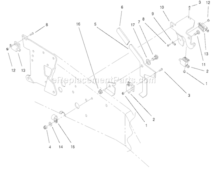 Parking Brake Upper Assembly Diagram and Parts List for 73552 200000001-200999999 - 2000 Toro Lawn Tractor