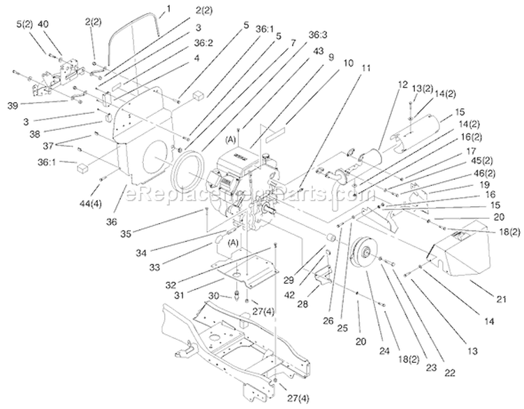 Air Cooled Engine Assembly Diagram and Parts List for 73560 8900001-8999999 - 1998 Toro Lawn Tractor