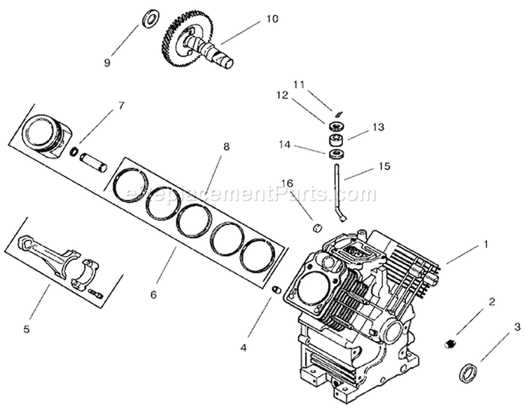 Group 2-Crankshaft Diagram and Parts List for 73560 8900001-8999999 - 1998 Toro Lawn Tractor