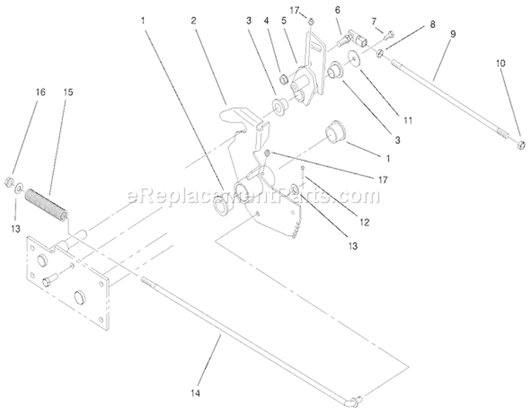 Lower Parking Brake Assembly Diagram and Parts List for 73560 8900001-8999999 - 1998 Toro Lawn Tractor