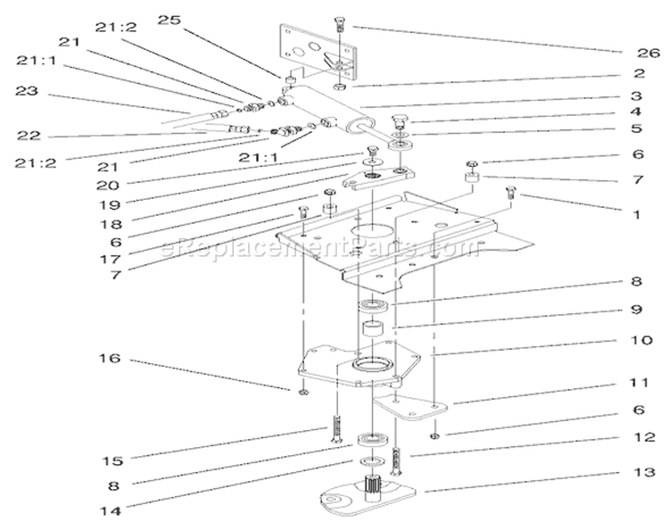 Lower Power Steering Assembly Diagram and Parts List for 73560 8900001-8999999 - 1998 Toro Lawn Tractor