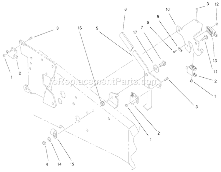 Upper Parking Brake Assembly Diagram and Parts List for 73560 8900001-8999999 - 1998 Toro Lawn Tractor