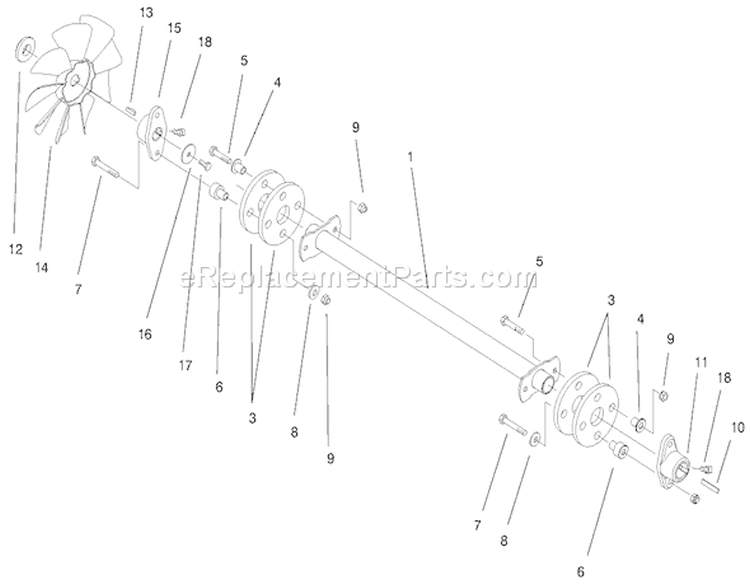 Drive Shaft Assembly Diagram and Parts List for 73560 8900001-8999999 - 1998 Toro Lawn Tractor