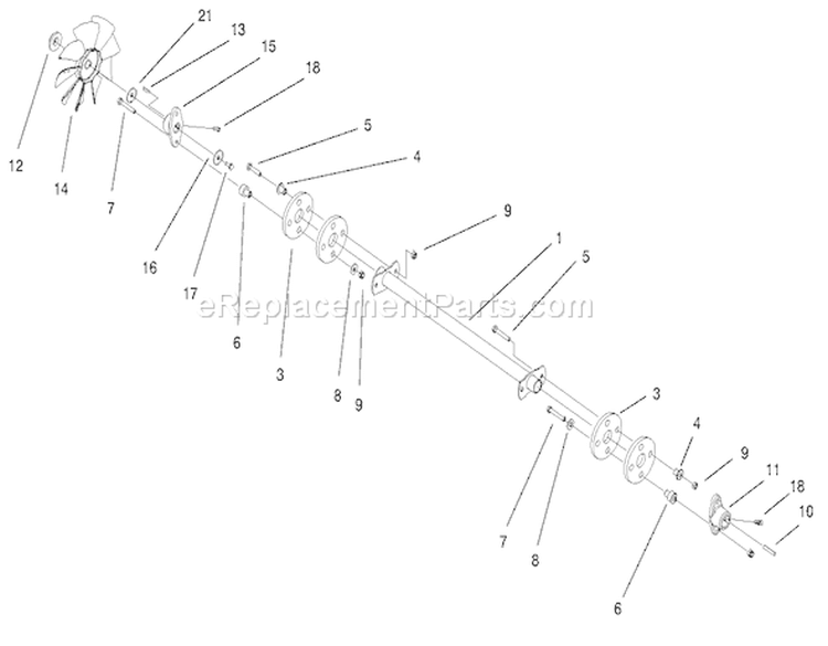 Drive Shaft Assembly Diagram and Parts List for 73561SEI 200000001-200999999 - 2000 Toro Lawn Tractor
