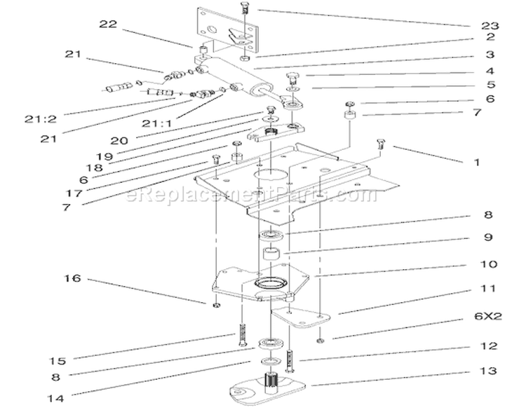 Lower Power Steering Assembly Diagram and Parts List for 73561SEI 200000001-200999999 - 2000 Toro Lawn Tractor