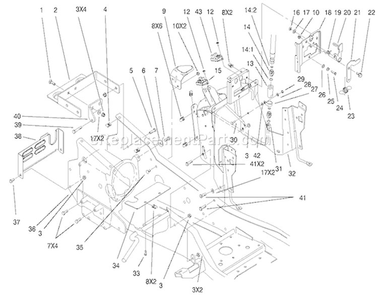 Steering Tower and Fuel Tank Diagram and Parts List for 73561SEI 200000001-200999999 - 2000 Toro Lawn Tractor