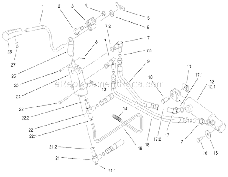Upper Hydro Lift Assembly Diagram and Parts List for 73561SEI 200000001-200999999 - 2000 Toro Lawn Tractor