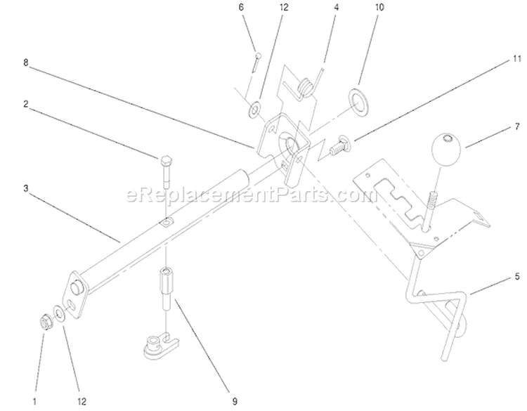 Hi-Lo Shift Assembly Diagram and Parts List for 73561 200000201-200999999 - 2000 Toro Lawn Tractor