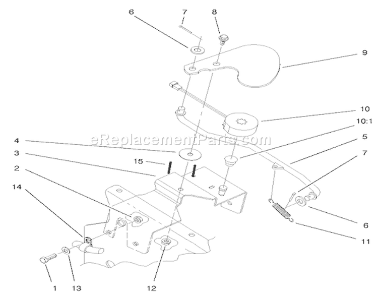 Cruise Control Assembly Diagram and Parts List for 73561 200000201-200999999 - 2000 Toro Lawn Tractor