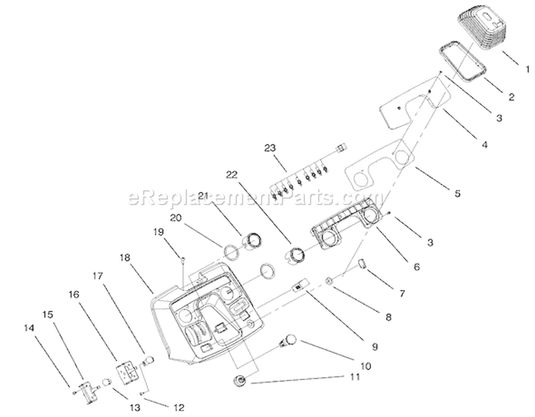 Dash Assembly Diagram and Parts List for 73561 200000201-200999999 - 2000 Toro Lawn Tractor