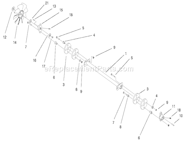 Drive Shaft Assembly Diagram and Parts List for 73561 200000201-200999999 - 2000 Toro Lawn Tractor