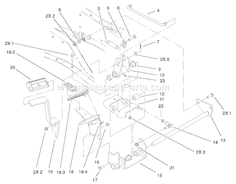 Hydro Controls Assembly Diagram and Parts List for 73561 220000001-220999999 - 2002 Toro Lawn Tractor