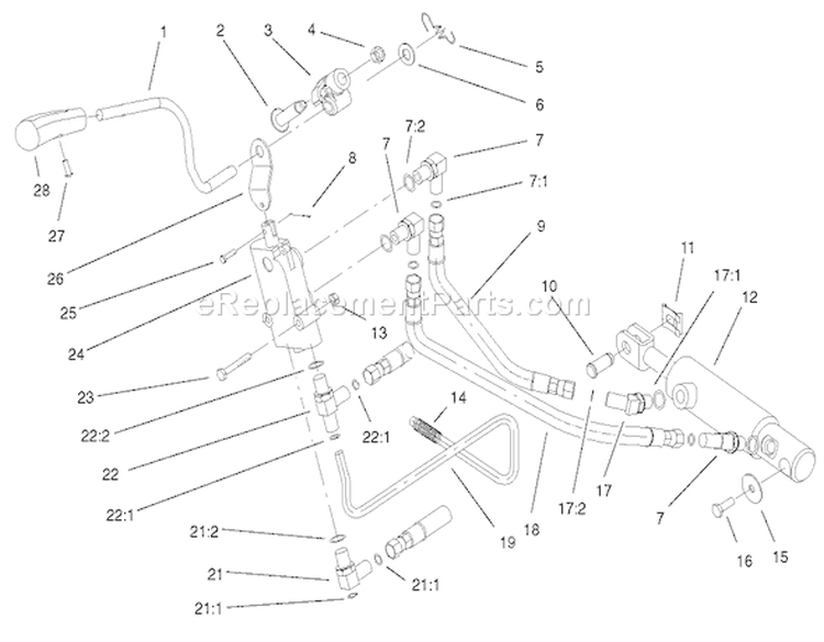 Hydro Lift Upper Assembly Diagram and Parts List for 73561 220000001-220999999 - 2002 Toro Lawn Tractor