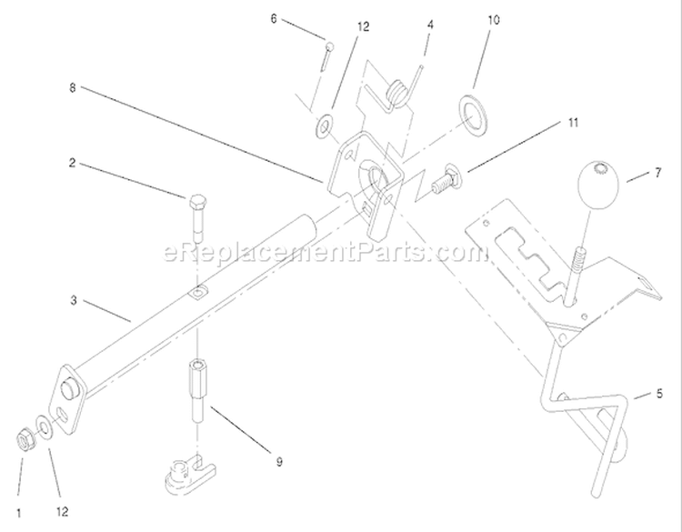 Hi-Lo Shift Assembly Diagram and Parts List for 73561 240000001-240999999 - 2004 Toro Lawn Tractor