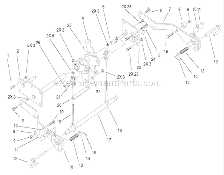 Hydro Lift Lower Assembly Diagram and Parts List for 73561 240000001-240999999 - 2004 Toro Lawn Tractor