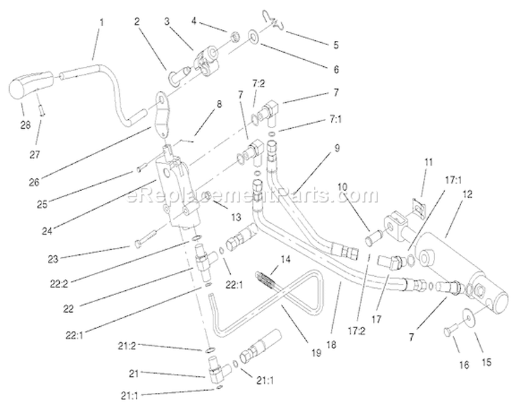 Hydro Lift Upper Assembly Diagram and Parts List for 73561 240000001-240999999 - 2004 Toro Lawn Tractor