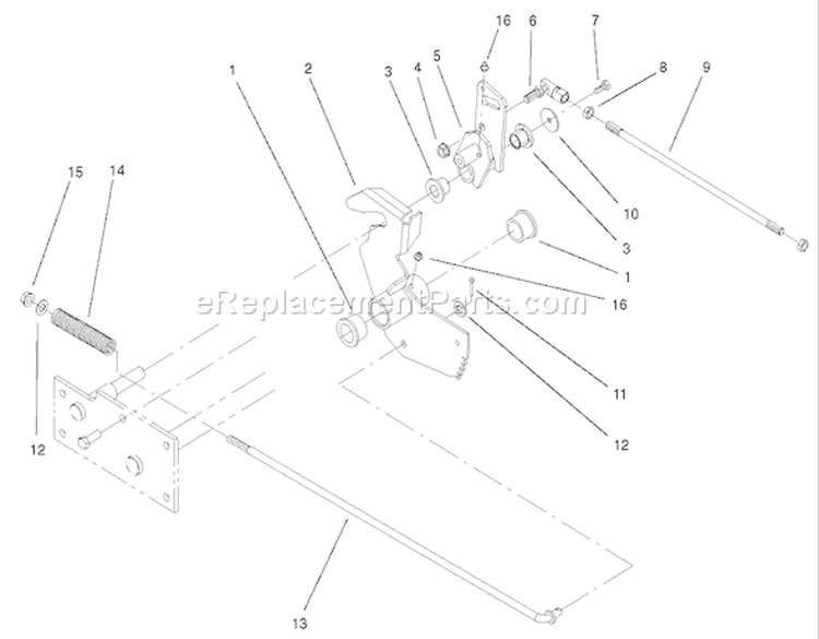 Parking Brake Lower Assembly Diagram and Parts List for 73561 240000001-240999999 - 2004 Toro Lawn Tractor