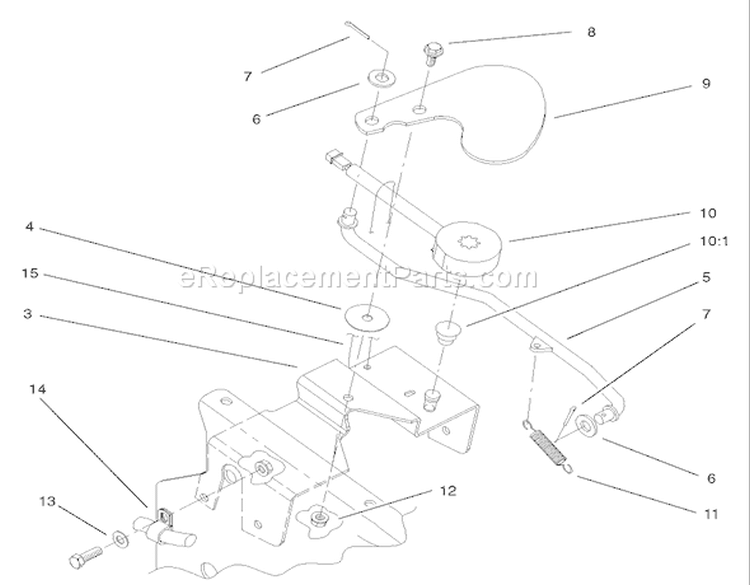 Cruise Control Assembly Diagram and Parts List for 73561 240000001-240999999 - 2004 Toro Lawn Tractor