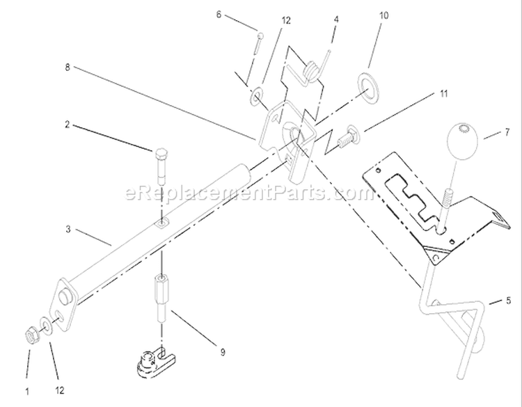 Hi-Lo Shift Assembly Diagram and Parts List for 73542 230000001-230999999 - 2003 Toro Lawn Tractor